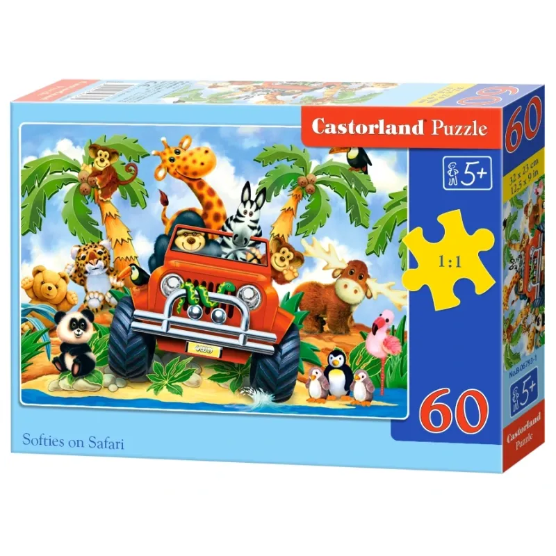 Castorland - Puzzle, Softies On Safari 60 Pcs 06793