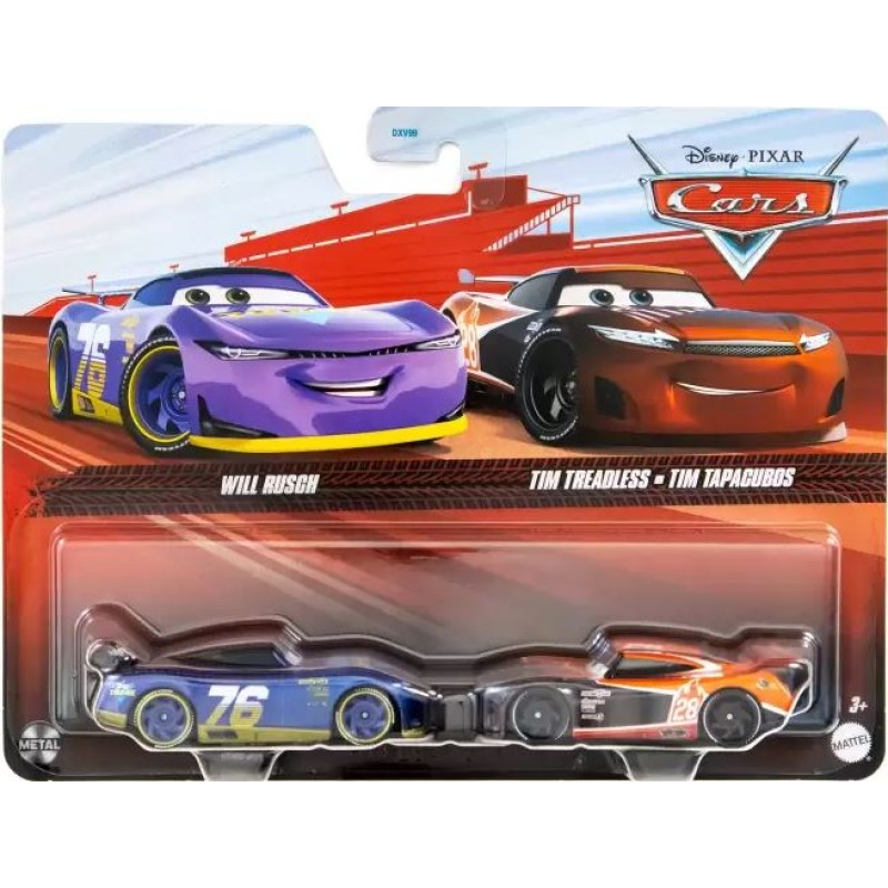 Mattel Cars - Σετ Με 2 Αυτοκινητάκια, Will Rusch and Tim Treadless HTX08 (DXV99)