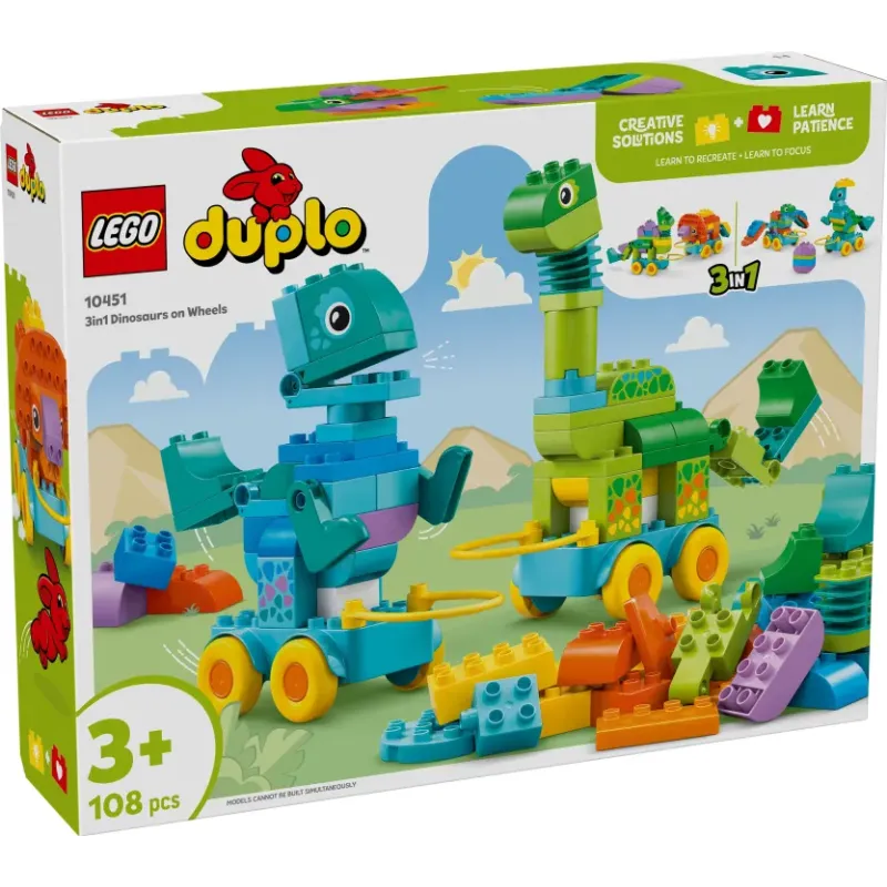 Lego Duplo - 3in1 Dinosaurs On Wheels 10451