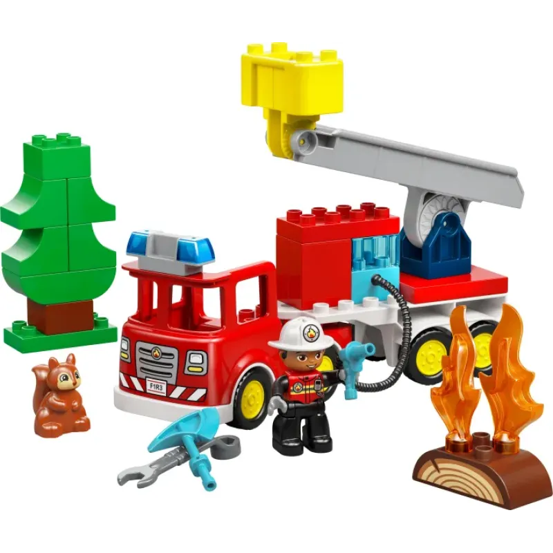 Lego Duplo -  Fire Truck With Hose And Firefighter 10473