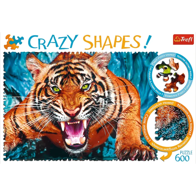 Trefl - Puzzle Crazy Shapes, Facing A Tiger 600 pcs 11110