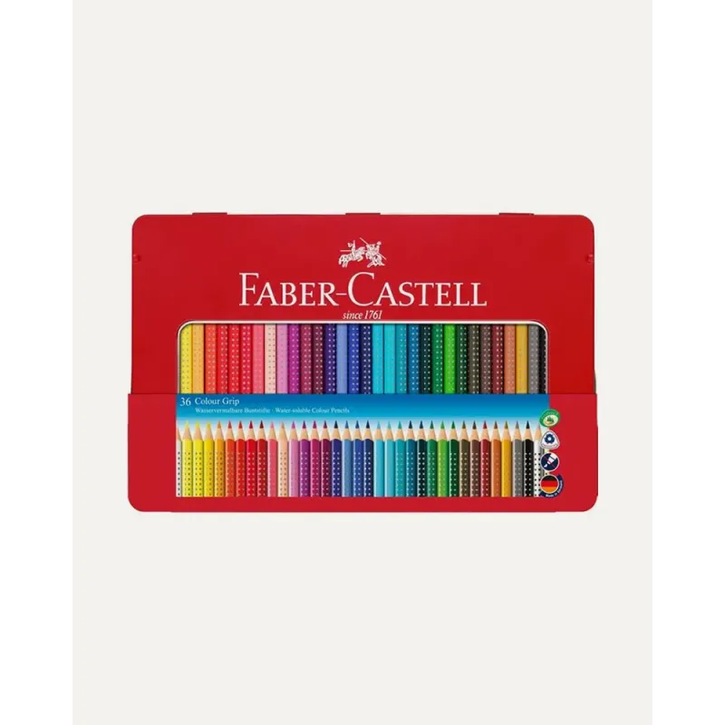 Faber Castell - Ξυλομπογιές Grip Σε Κασετίνα Μεταλλική 36 Τμχ 112435