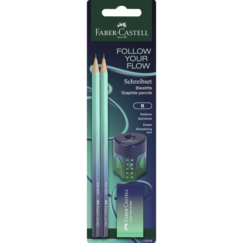 Faber Castell - Σετ Mολυβιών Β, Flow, Buzzing Blue 118406