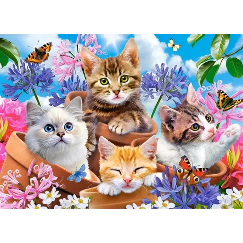 Castorland - Puzzle, Kittens With Flowers 120 Pcs 13524