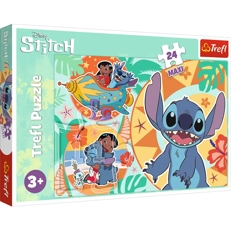 Trefl - Puzzle Maxi, Happy day of Lilo and Stitch 24 Pcs 14365
