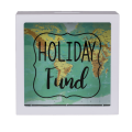 Out Of The Blue - Κουμπαράς Ξύλινος Κορνίζα "World Map Holiday Fund" 15.5x15x5εκ 144315