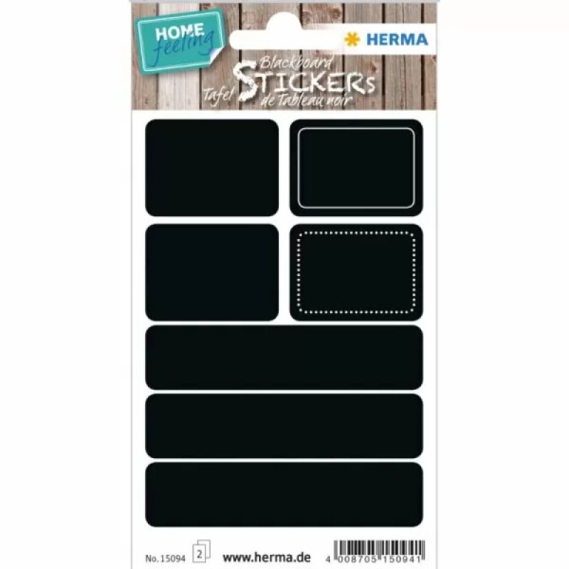 Herma - Ετικέτες Αυτοκόλλητες, Black Rectangle 2 Sheets 15094