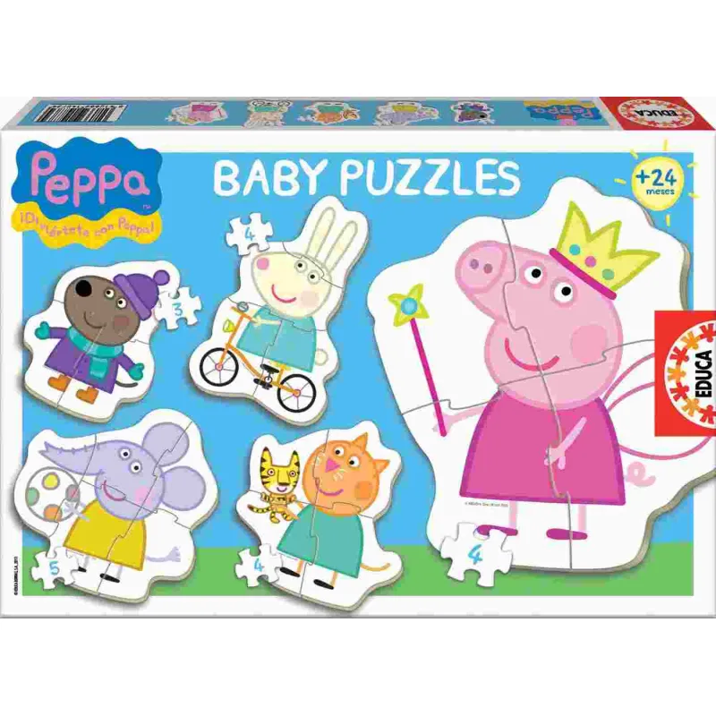 Educa - 5 In 1 Puzzle Piggy Peppa And friends 3/4/4/4/5 Pcs 15622