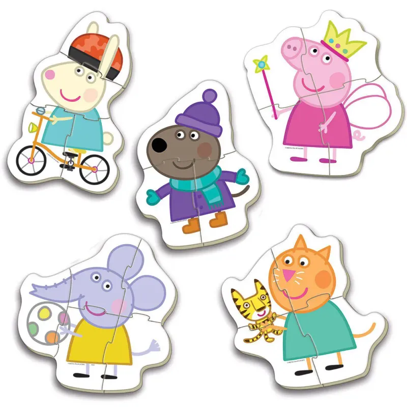 Educa - 5 In 1 Puzzle Piggy Peppa And friends 3/4/4/4/5 Pcs 15622