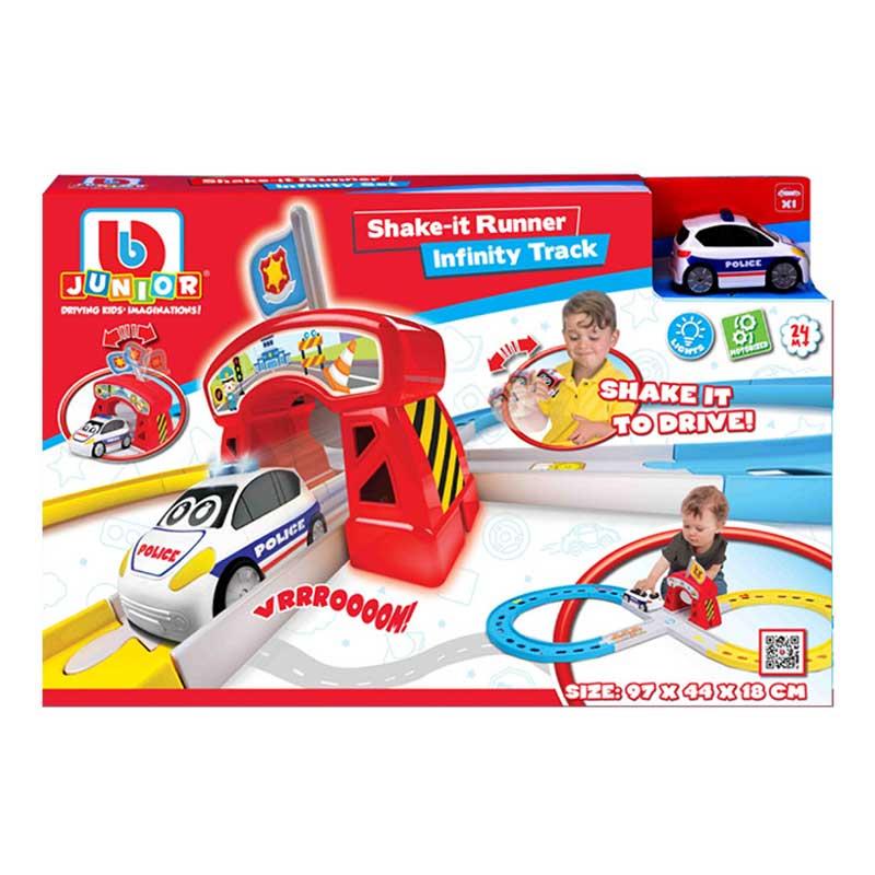 Bburago - Junior Shake-it Runner: Παιχνίδι Αυτοκινητόδρομος Με Αστυνομικό Όχημα 16-88618