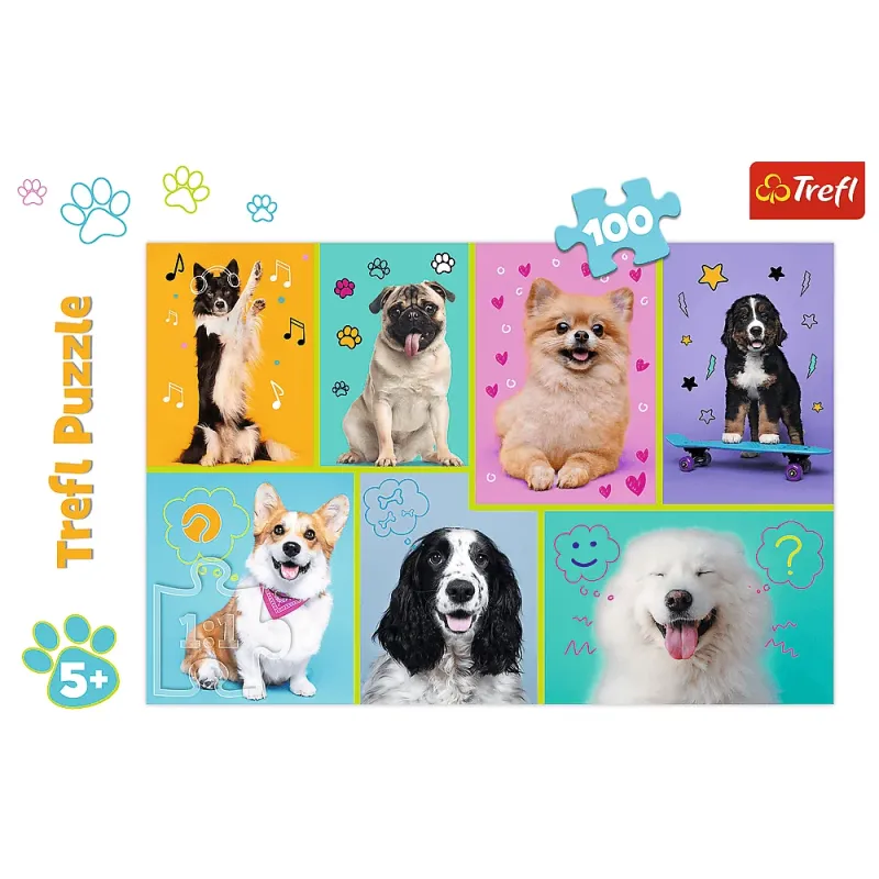 Trefl - Puzzle In The World Of Dogs 100 Pcs 16421