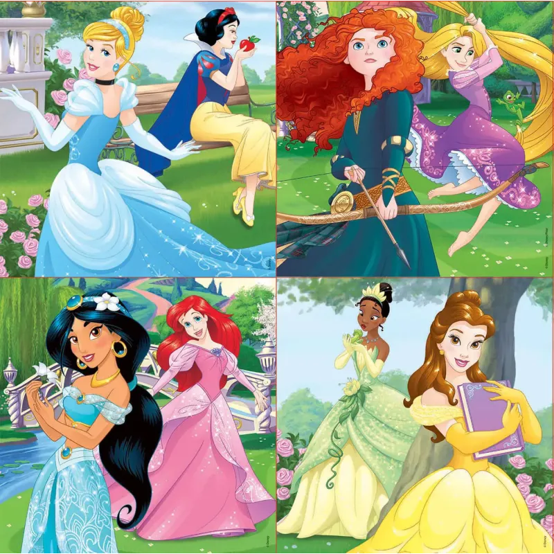 Educa - 4 In 1 Puzzle Disney Princess 12/16/20/25 Pcs 17166