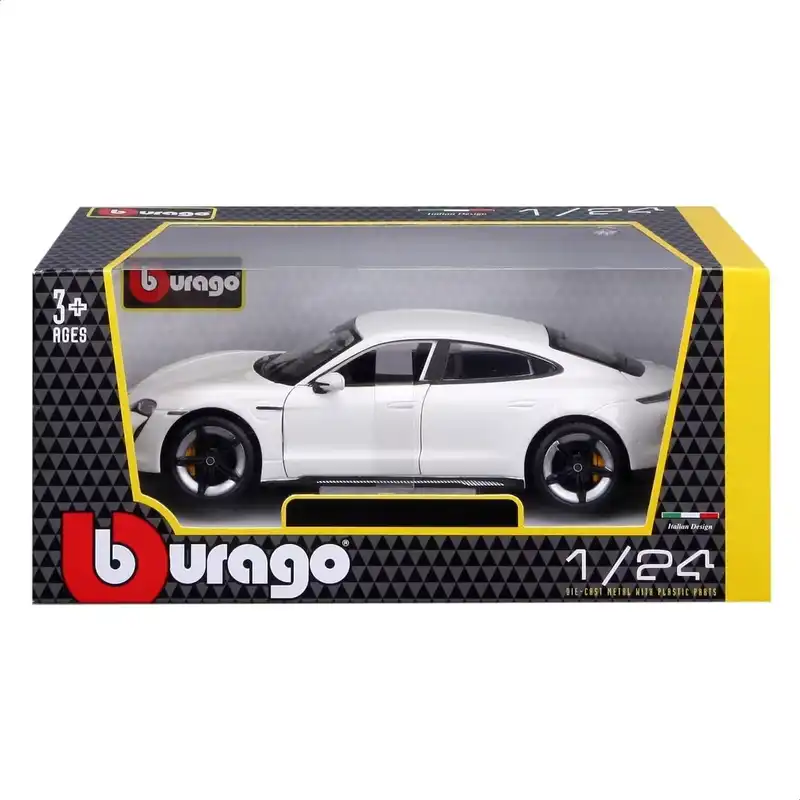 Bburago - 1:24, Porsche Taycan Turbo S, White 18-21098