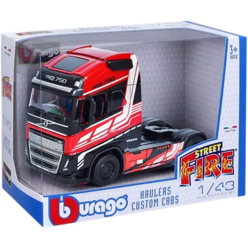 Burago – 1:43 Haulers Custon Cabs, Volvo FH16 Globetrotter 750 XXL Red 18-32203 (18-32200)