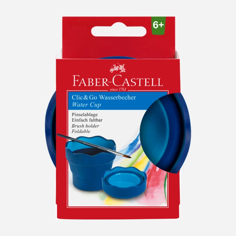 Faber Castell - Πτυσσόμενο Ποτήρι Για Πινέλο Μπλε Clic & Go 181510