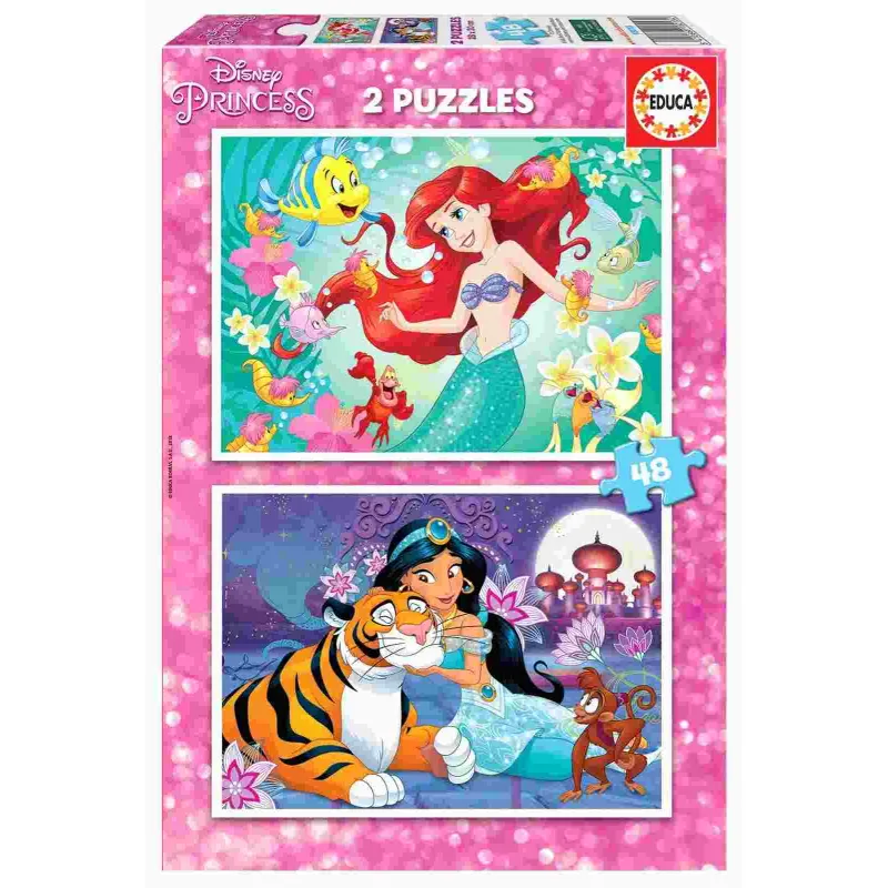 Educa - 2 In 1 Puzzle Ariel And Jasmin 48/48 Pcs 18213 Educa - 2 In 1 Puzzle Ariel And Jasmin 48/48 Pcs 18213