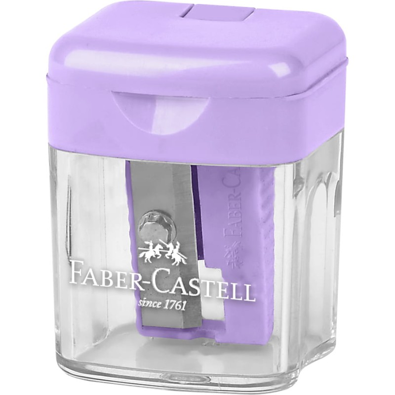 Faber Castell - Ξύστρα Βαρελάκι Μονή Mini Box, Παστέλ Λιλά 182801
