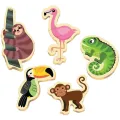 Educa - 5 In 1 Puzzle Baby, Tropical Animals 3/3/4/4/5 Pcs 18587
