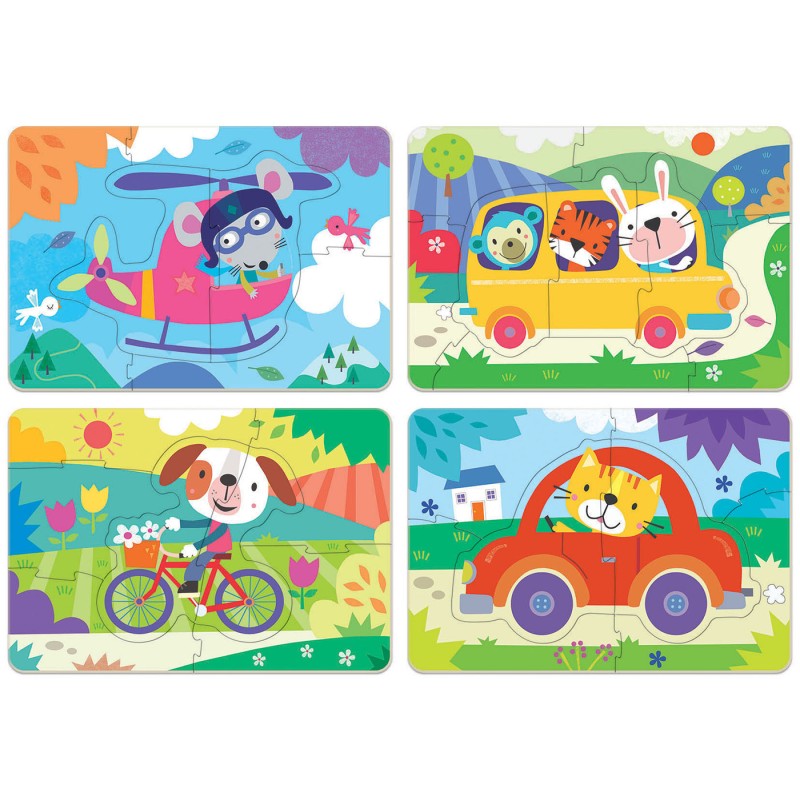 Educa - My First 4 Puzzles, Vehicles 5/6/7/8 Pcs 18898