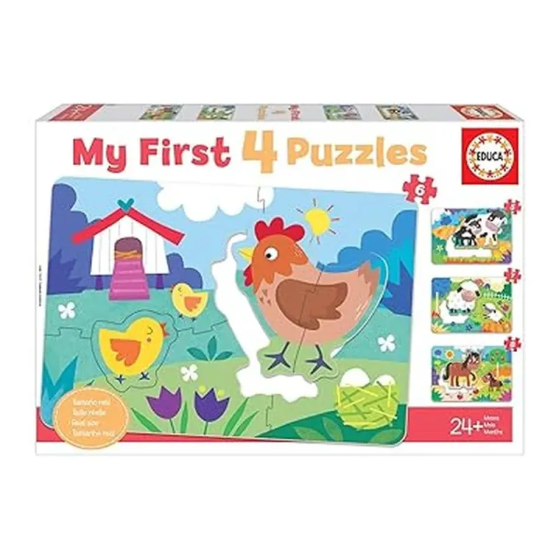 Educa - My First 4 Puzzles, Moms And Babies 5/6/7/8 Pcs 18899