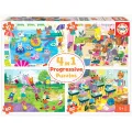 Educa - 4 In 1 Puzzle Progressive, School Day 20/40/60/80 Pcs 18904 Educa - 4 In 1 Puzzle Progressive, School Day 20/40/60/80 Pcs 18904