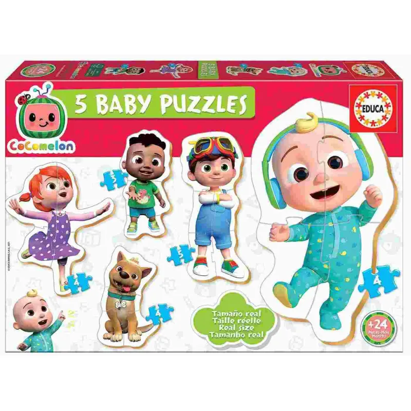 Educa - 5 In 1 Puzzle Baby Cocomelon 3/4/4/4/5 Pcs 19139