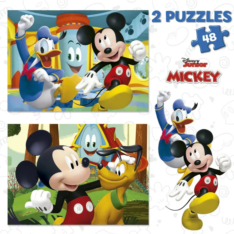 Educa - 2 In 1 Puzzle Mickey Mouse Fun House 48/48 Pcs 19312