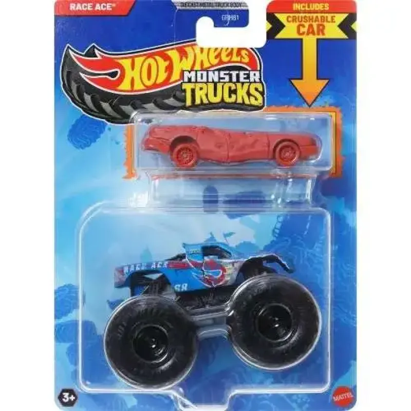 Mattel Hot Wheels - Monster Truck Με Αυτοκινητάκι, Race Ace JCG42 (GRH81)