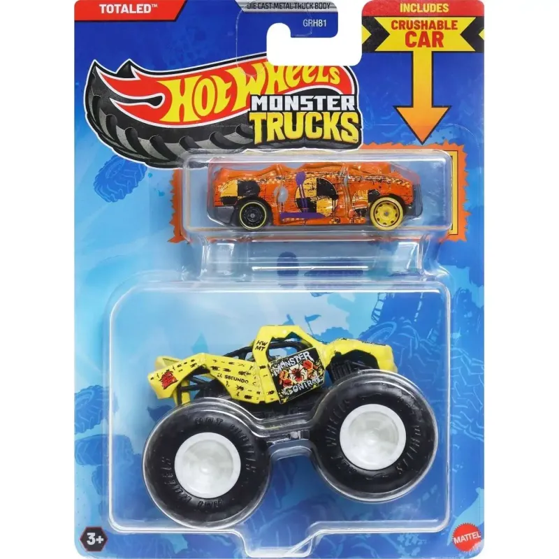 Mattel Hot Wheels - Monster Truck Με Αυτοκινητάκι, Totaled JCG32 (GRH81)
