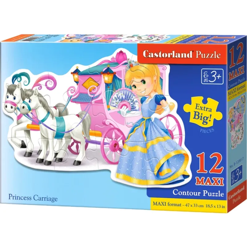 Castorland - Puzzle Maxi, Princess Carriage 12 Pcs 20017