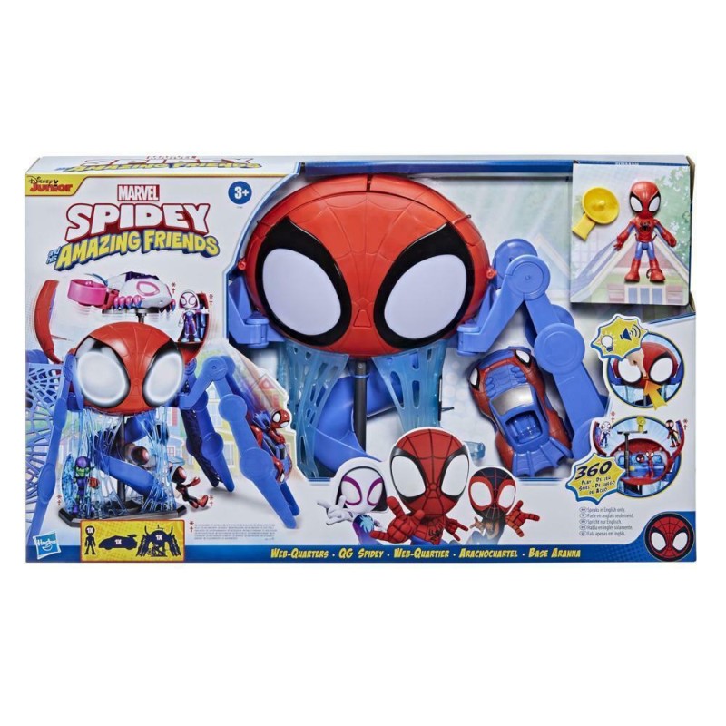 Hasbro - Marvel Spidey And His Amazing Friends, Web-Quarters Playset With Lights, Sounds, Vehicle F1461