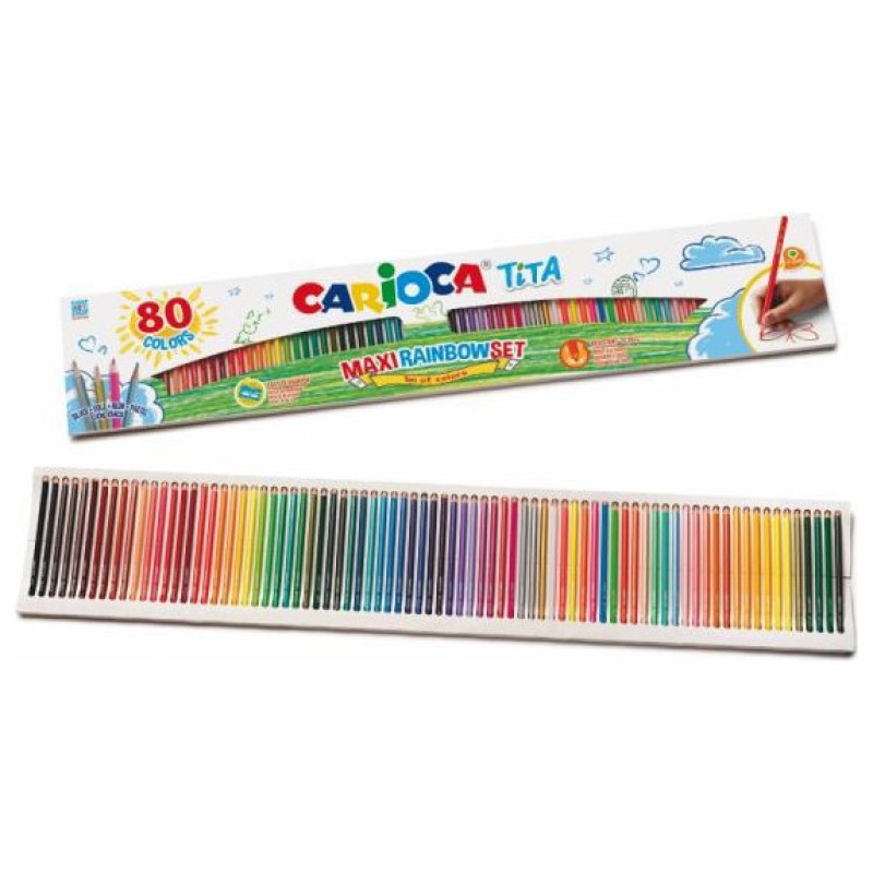 Carioca - Ξυλομπογιές Tita Maxi Rainbow Σετ Ξυλομπογιές 80τμχ 42890