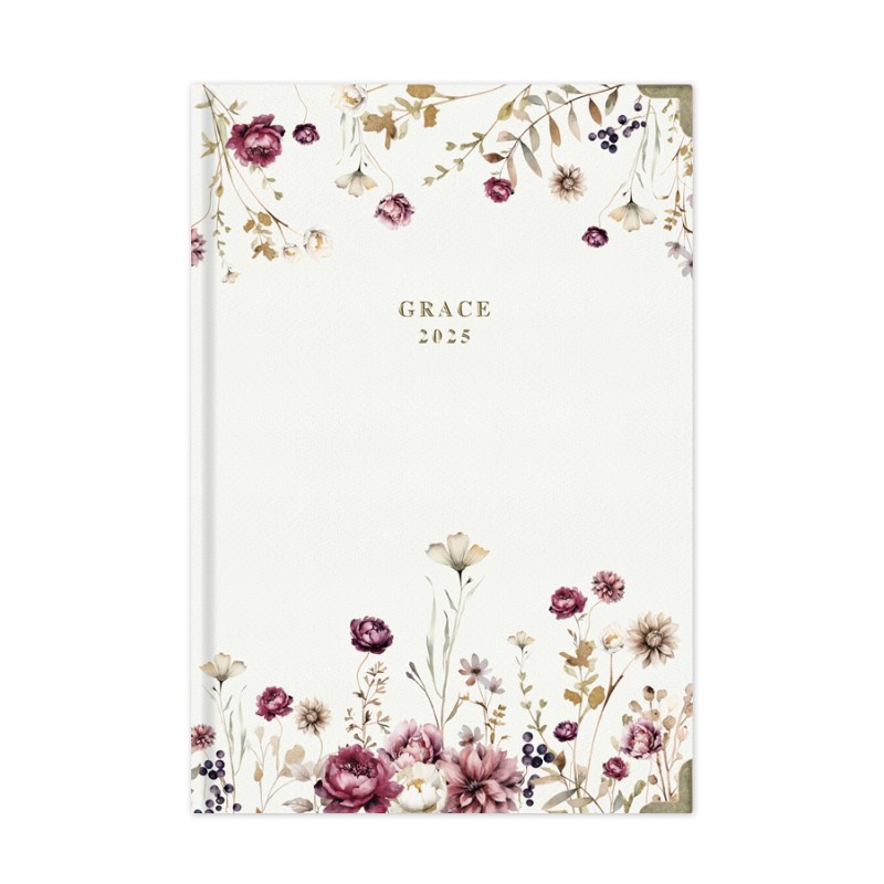 Adbook - Ημερήσιο Ημερολόγιο Grace 2025, Autumn Flowers 17x25 HM-3513