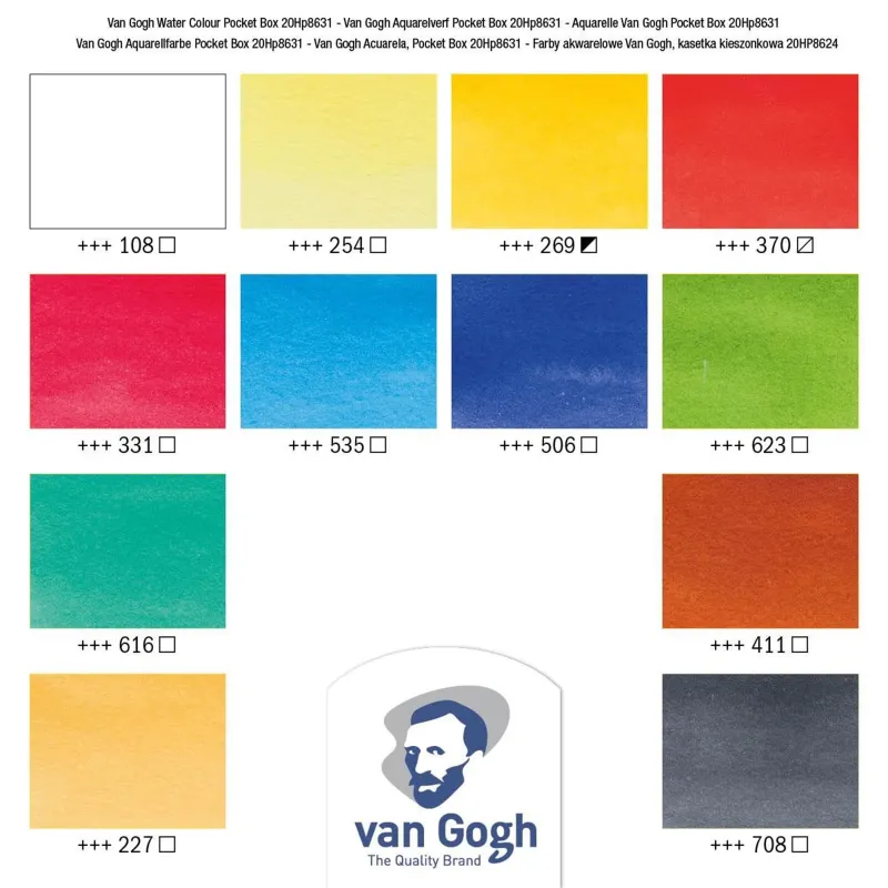 Royal Talens - Χρώμα Νερού Van Gogh Κασετίνα Basic Colours Με 12 Χρώματα Σε Πλακάκι 20808631