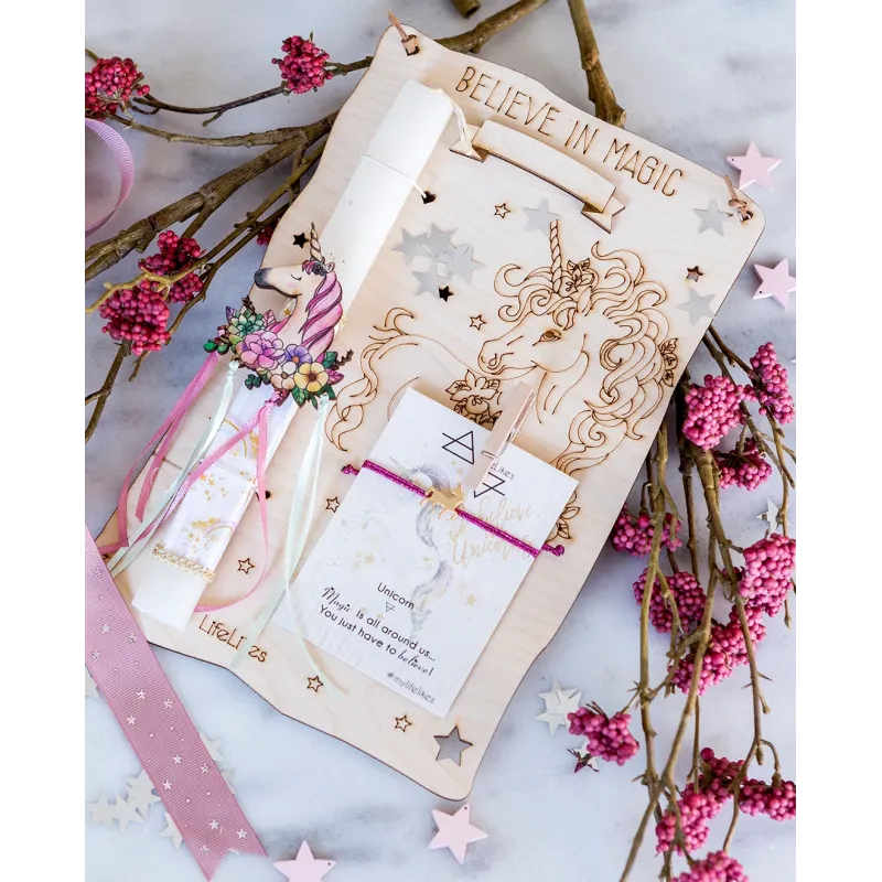 Life Likes - Λαμπάδα Unicorn Κορδέλες Κάδρο 2373