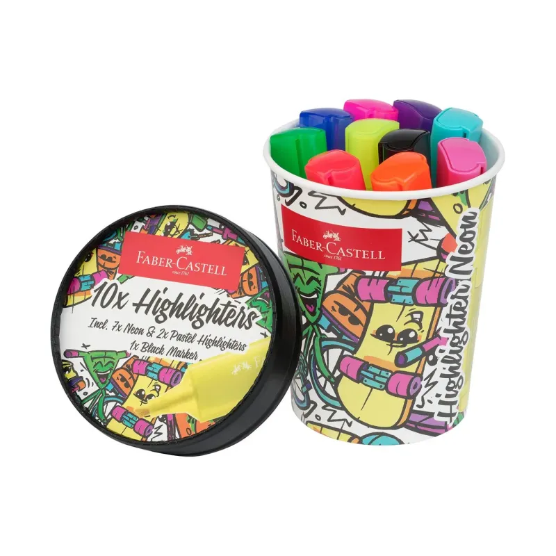 Faber Castell - Μαρκαδόρος Υπογράμμισης Textliner 1546 Ice Cream, 7 Neon + 2 Pastel + 1 Black 10 Τμχ 254695