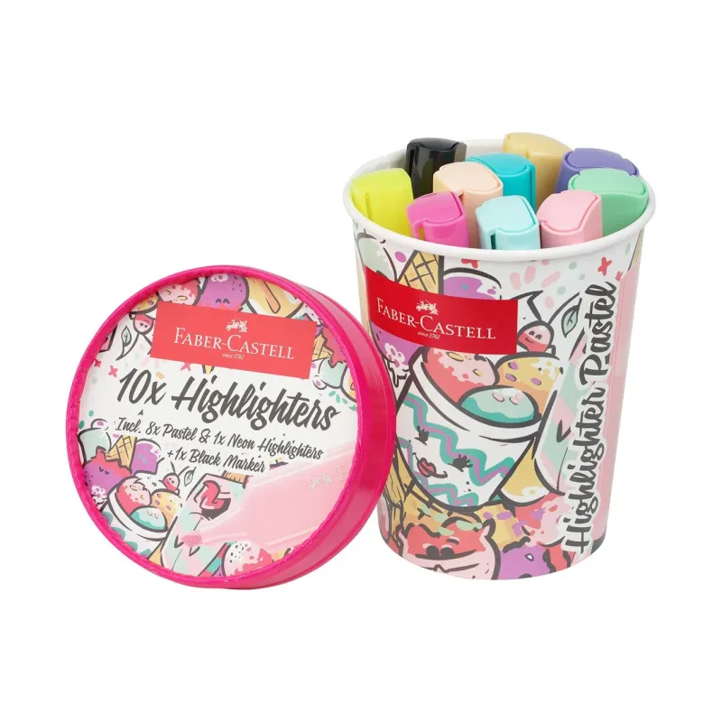 Faber Castell - Μαρκαδόρος Υπογράμμισης Textliner 1546 Ice Cream, 8 Pastel + 1 Neon + 1 Black 10 Τμχ 254696