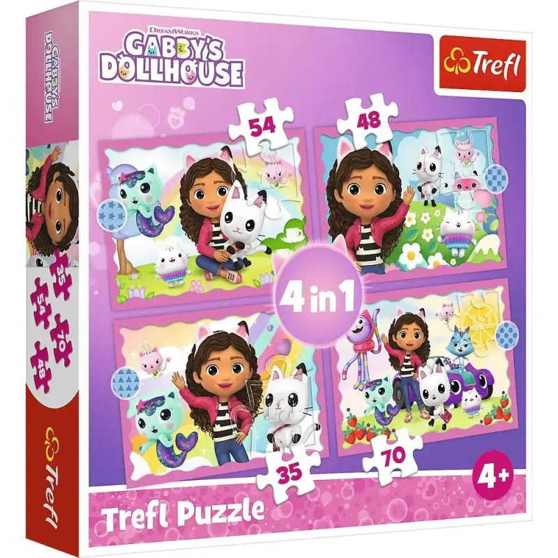 Trefl - Puzzle 4 in 1, The Adventures of Gabi 35/48/54/70 Pcs 34620
