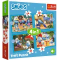 Trefl - Puzzle 4 in 1, Smurf Village 54/48/35/70 Pcs 34656