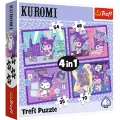 Trefl - Puzzle 4 in 1 , Day with Kuromi 54/48/35/70 Pcs 34676