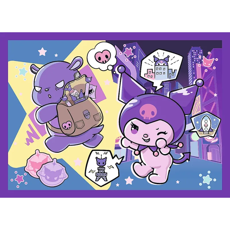 Trefl - Puzzle 4 in 1 , Day with Kuromi 54/48/35/70 Pcs 34676