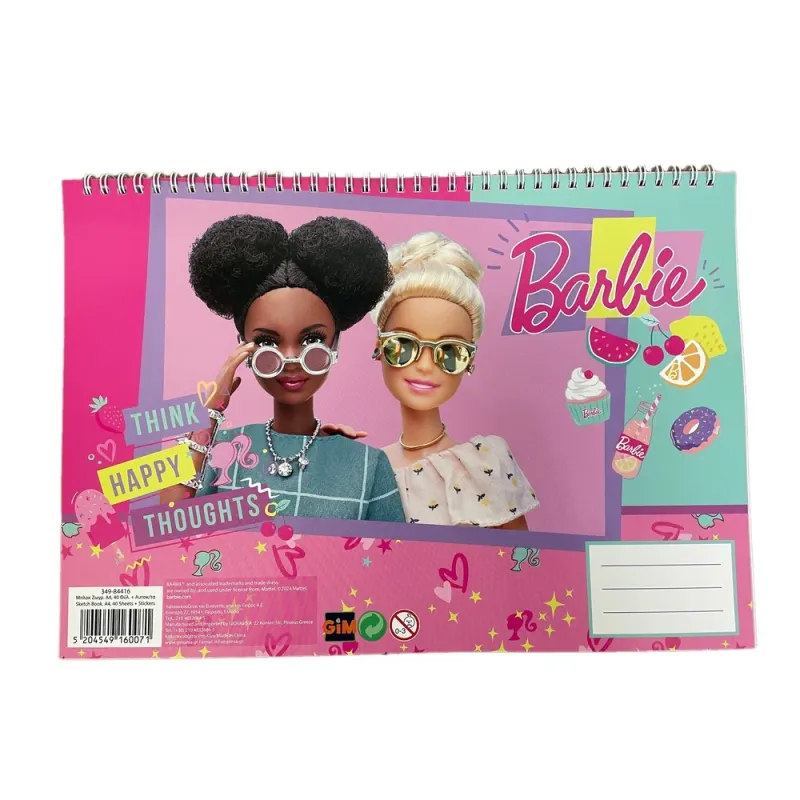Gim - Μπλοκ Ζωγραφικής Barbie 40Φ 23x33cm 349-84416