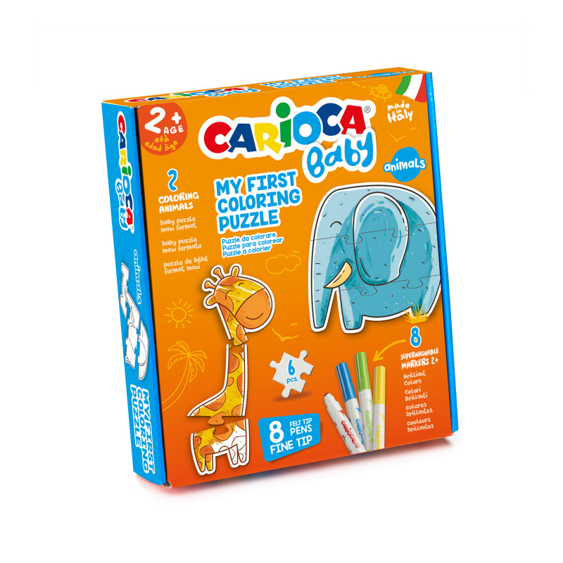 Carioca Baby - Coloring Puzzle, Σετ Ζωγραφικής, Animals 43079