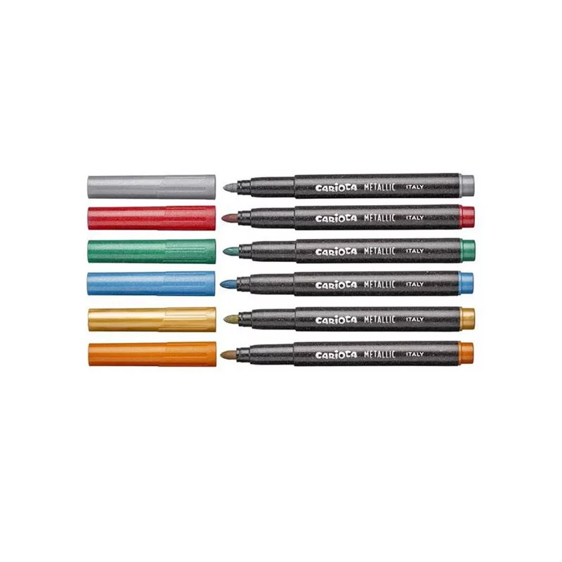 Carioca - Μαρκαδόροι Ζωγραφικής Metallic Maxi Tip 6 Τμχ 43161