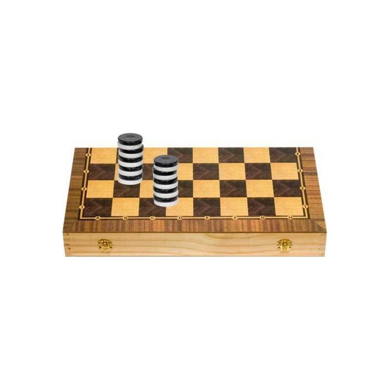 ToyMarkt - Σκάκι - Τάβλι Ξύλινο Με Πιόνια & Πούλια 37x38cm 500027
