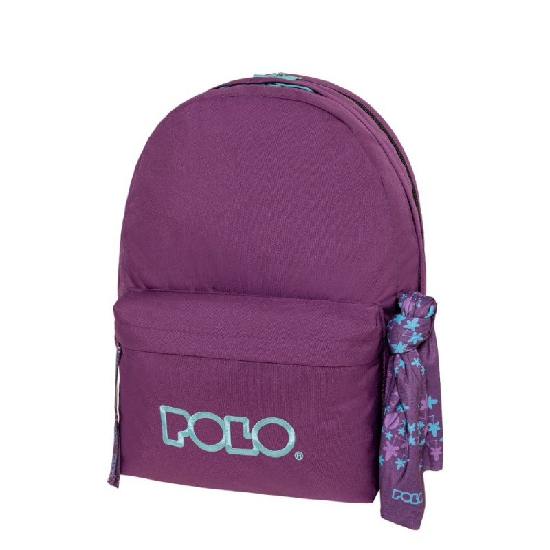 Polo – Original Double Σακίδιο Πλάτης Με Μαντήλι, Eggplant-Turquoise 2026 9-01-235-4859 + Δώρο Διορθωτική Ταινία Edding