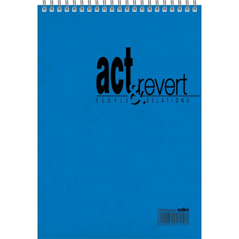 Salko Paper - Μπλοκ Σημειώσεων Σπιράλ 80 Φύλλων, Act & Revert 10x14, Μπλε 2328