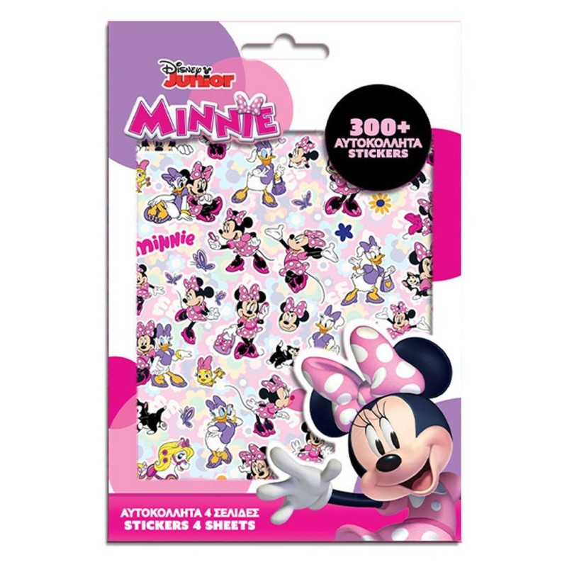 Diakakis - Αυτοκόλλητα Disney Minnie Mouse, Μπλοκ 300 Τμχ 564542