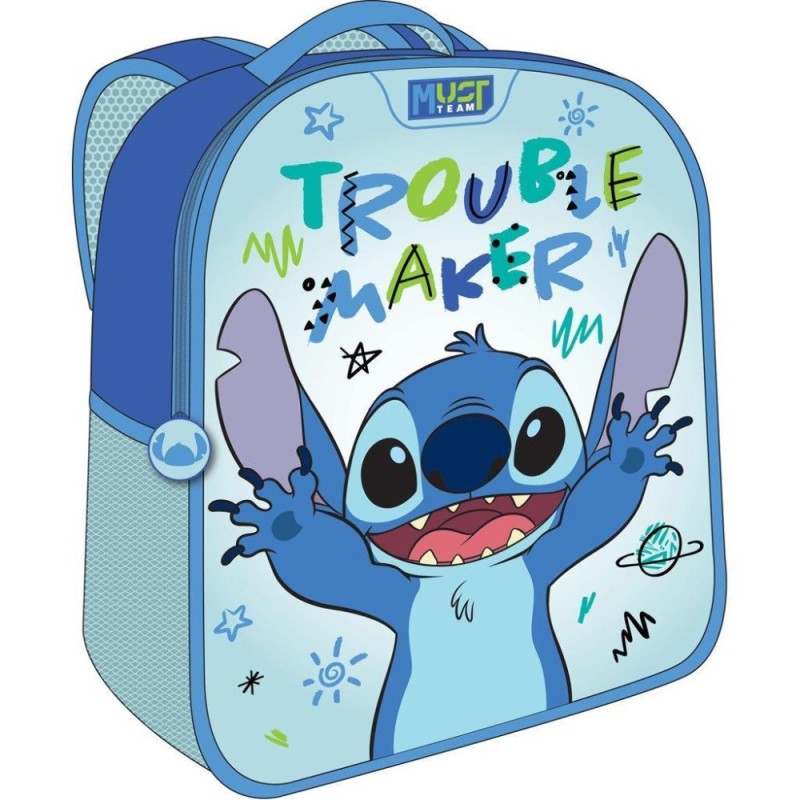 Diakakis – Τσάντα Πλάτης Νηπιαγωγείου Must 1 Θήκη, 3D Eva, Disney Stitch, Trouble Maker 564815