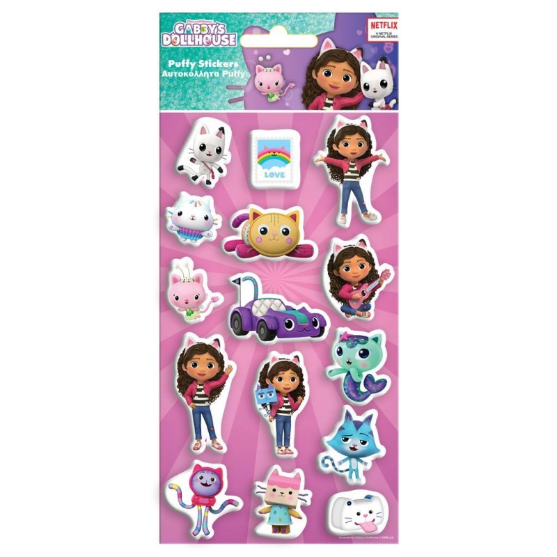 Diakakis – Αυτοκόλλητα Puffy, Gabbys Dollhouse 574007